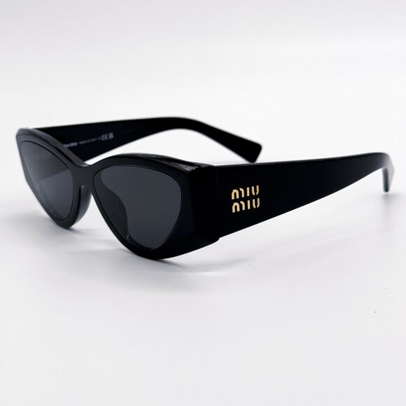 NEW MIU MIU MU06YS 1AB5S0 WOMEN SUNGLASSES SMU 06Y 1AB5S0 BLACK EYEWEAR - Picture 5 of 10